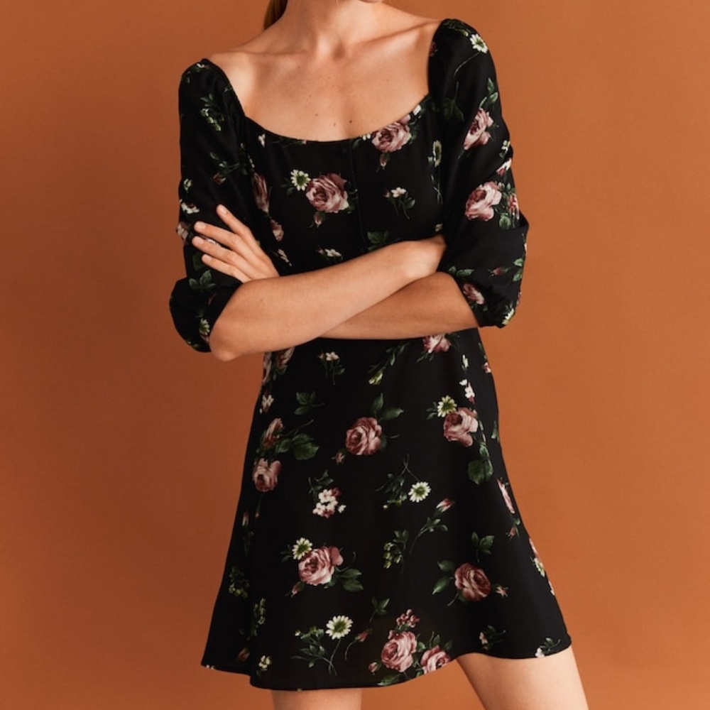 Mango Floral Dress Size 6